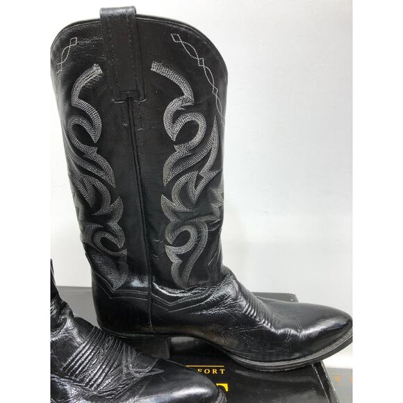 Dan Post DP110J Black Leather Mignon Corona Cowboy Boots Men\'s Size 10.5 D W/Box main image 6